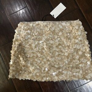 Zara Champagne Sequin Mini Skirt